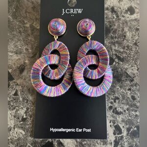 J Crew Women's Rainbow Interlocking Drop Earrings‎ Multicolor